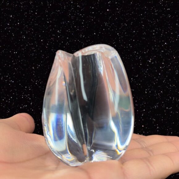 Vintage Dansk Clear Rose Blossom Flower Figurine Paperweight Made In Poland  3"T - Picture 1 of 11